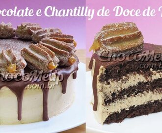 Bolo de Chocolate Recheado com Chantilly de Doce de Leite