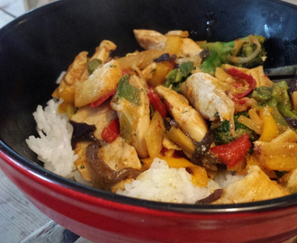 Spicy sweet kylling wok