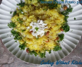 Instant Batata Poha (Beaten rice with potatoes)