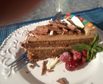 Chocolate and almonds Mousse Cake (Twins birthday)