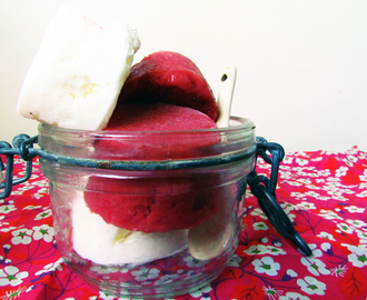 Sorbet à la fraise, glace au yaourt (sans sorbetière)
