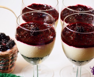 No bake Black Berry Cheese cake in glasses