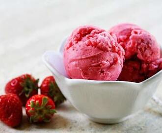 Frozen Yogurt φράουλας διαίτης με “onstevia’