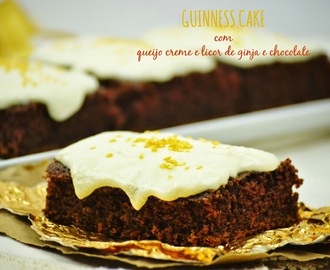 Guinness Cake com cobertura de queijo creme e licor ginja chocolate