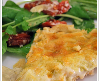 para refeições descomplicadas: quiche de queijo com alho poró