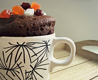 Post i recepta exprés. Mug cake doble xocolata amb llet de coco i cacauet.