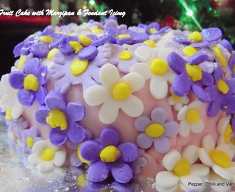 Fruit Cake with Marzipan and Fondant Icing Recipe & Decorations Tricks.