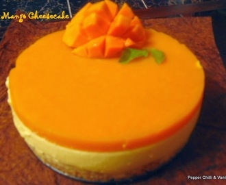 Mango Cheesecake...No bake & Eggless