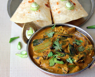 Okra Masala - Ladies finger Masala - Bhindi masala - Creamy side for fried rice, roti, fried rice or Naan - No garlic and ginger recipe