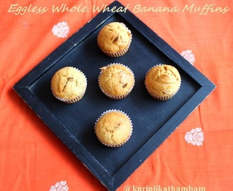Eggless Whole Wheat Banana Muffins