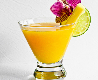 Fresh Margarita Recipe with Tropical Fruits of Pineapple and Mango