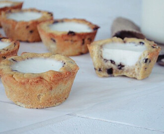 Cookies γεμιστά με κρέμα πανακότα – Chocolate Chip Cookie Cupsilled with Panna Cotta Cream by Gabriel Nikolaides and the Cool Artisan!
