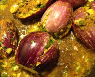 Bharli Vangi or Stuffed Eggplant