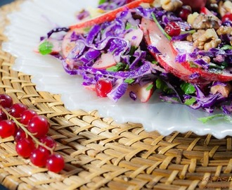 Salada de couve roxa com groselhas