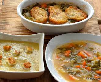 3X1 Receta de Sopa de Verduras-Sopa Gratinada y Crema de Verduras