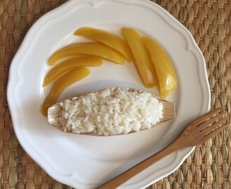 Sticky rice with mango (arroz con mango), receta Tailandesa