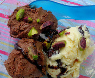 Παγωτό παρφέ χωρίς αβγά, σε δύο γεύσεις: βανίλια και σοκολάτα!!