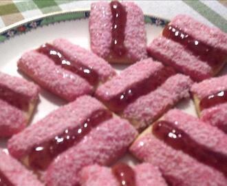 Iced Vo Vo's (Raspberry Coconut Biscuits/Cookies)