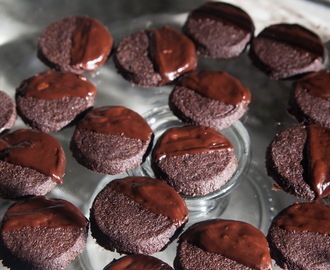 Gluten Free, Chocolate Shortbread Cookies With CocoaPlanet Chocolate Ganache Icing.    PS: They Can Be Vegan Too!