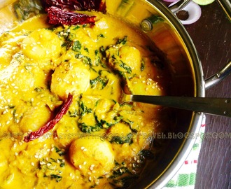 VEGAN BABY POTATOES AND BABY SPINACH CURRY ~ GO GREEN