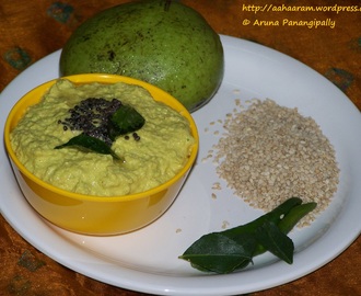 Nuvvulu-Mammidikaya Pachadi (Sesame and Raw Mango Chutney)