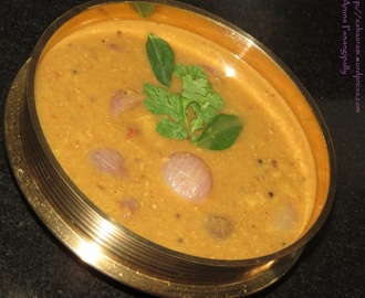 Vengaya Sambar or Sambar with Madras Onions or Shallots