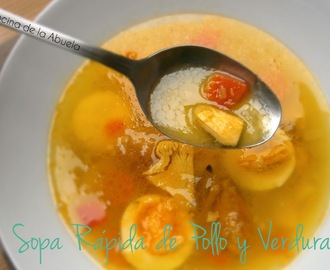 Sopa Rápida de Pollo y Verduras.