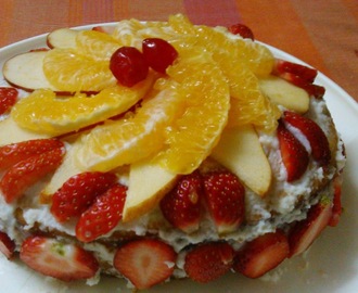 Sugar Free Fresh Fruit Cake (Eggless)