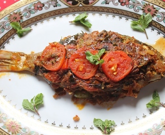Indian Baked Whole Fish Recipe / Baked Masala Fish Recipe