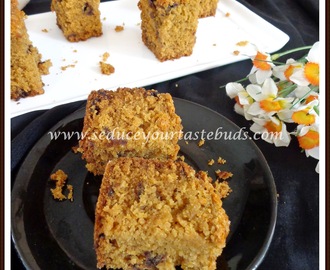 Eggless Butterless Whole Wheat Oats Cake [with Jaggery]
