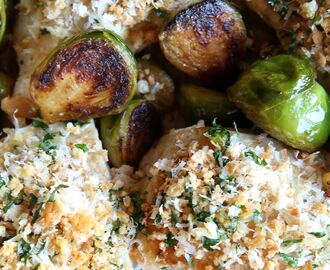 Garlic Parmesan Chicken with Brussels Sprouts