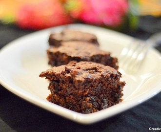 Eggless Oats  Chocolate brownies recipe - Healthy cake recipes