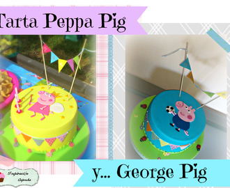 Tartas de Peppa y George Pig (unas tartas de fondant mmmm... ricas ricas)