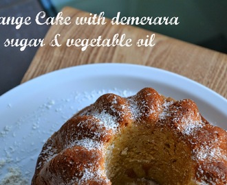 Κέικ πορτοκάλι με καστανή ζάχαρη και αραβοσιτέλαιο - Orange Cake with demerara sugar & vegetable oil