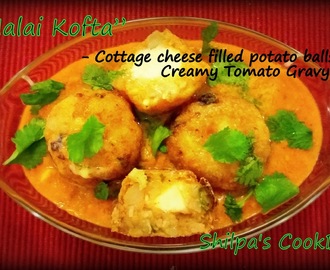 Dish # 421 --- My Granny's Malai Kofta curry ( Cheese filled potato balls in Creamy Tomato Gravy)