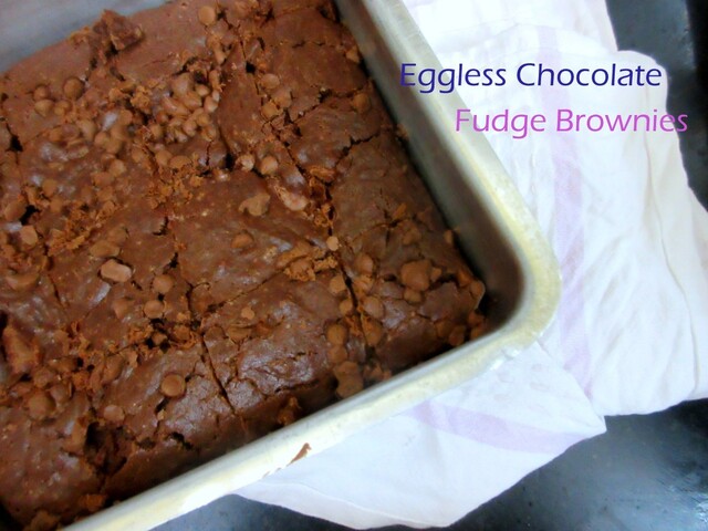 Eggless Chocolate Fudge Brownies