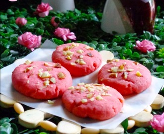 Rose Almond Cookies – Eggless Cookies