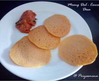 Moong dal Carrot Dosa / Diet Friendly Recipe - 47 / #100dietrecipes