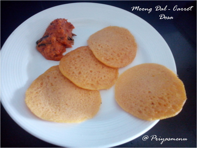 Moong dal Carrot Dosa / Diet Friendly Recipe - 47 / #100dietrecipes