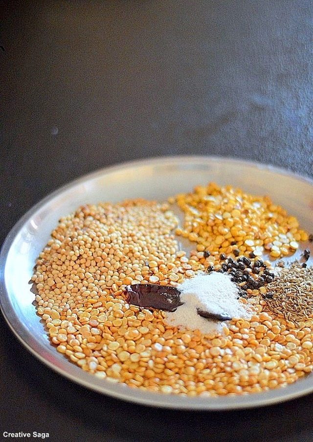 Paruppu podi recipe - Lentil powder for rice