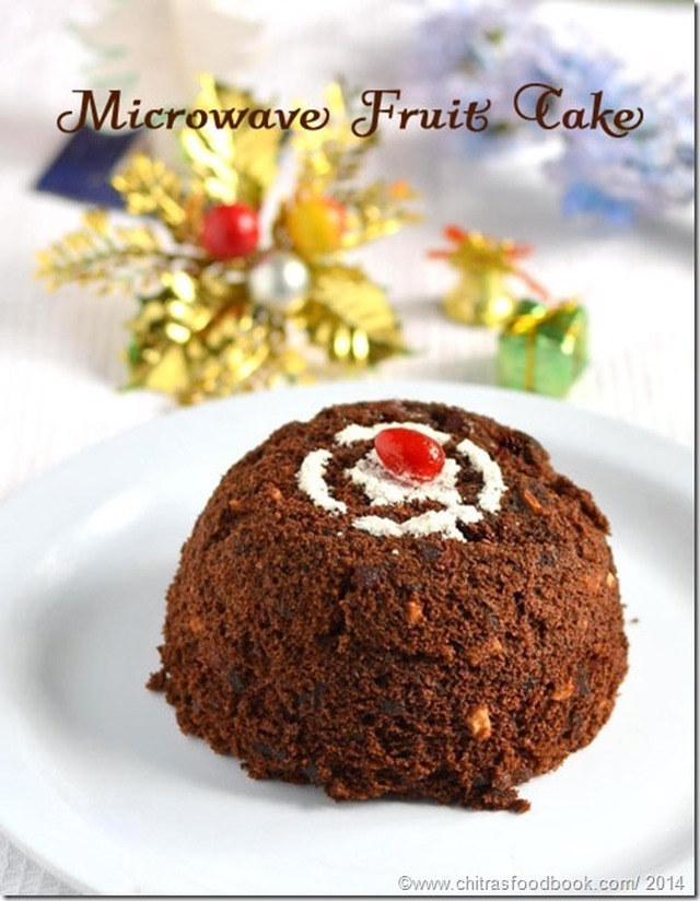 Microwave Fruit Cake/Eggless Plum cake recipe in 3 Minutes-Microwave Recipes