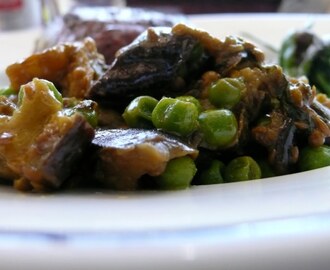 Charred Eggplant and Peas... A Meatless Monday Special.