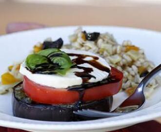 Grilled Eggplant & Tomato Stacks