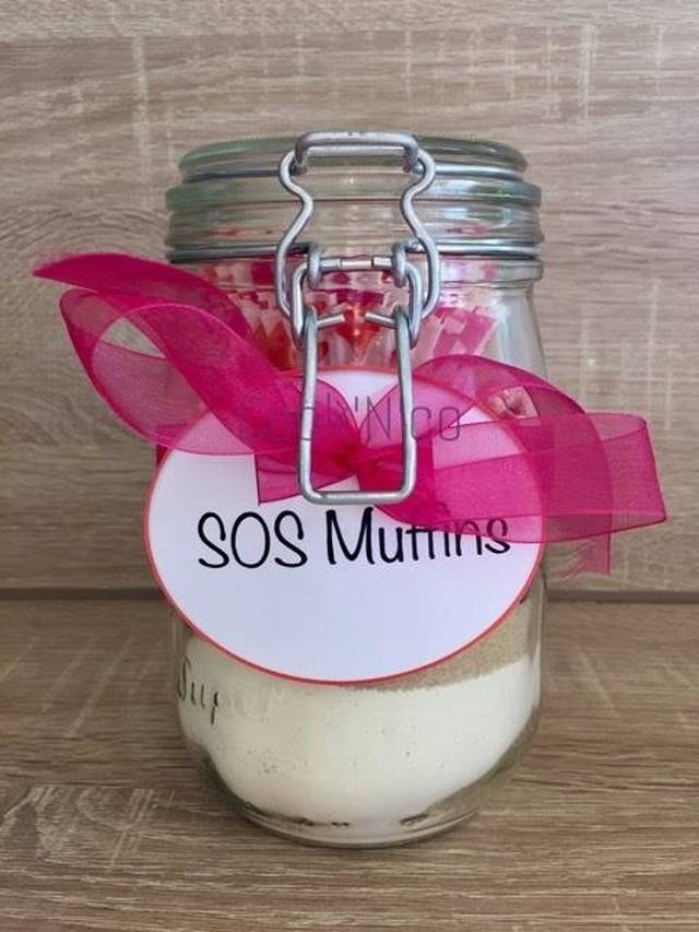 SOS muffins aux pralines roses (pour un bocal d'1 litre)