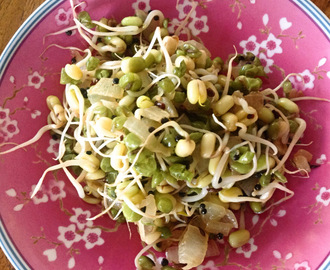 Mung Sprouts Sundal | Mung Bean Sprouts Salad, Indian Style