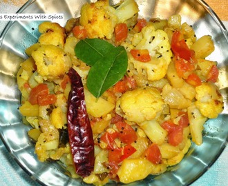 Alu Gobi (Potato with cauliflower) South Indian Style