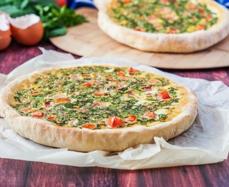 Man’oushé Cookbook Review and Bayd wa Khodra (Lebanese Egg Pie with Vegetables)
