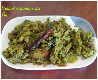 Brinjal coriander stir fry