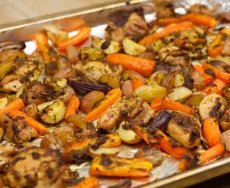 Ovenschotel kip pesto met wortels en aardappeltjes | SmaakMenutie