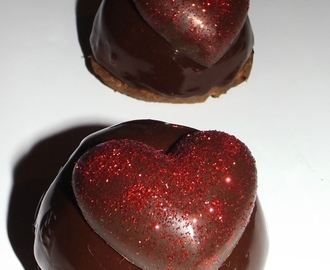 Dômes bavaroises poire/chocolat pour la St-Valentin